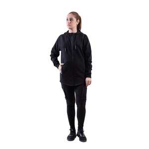 Conjunto de 2 piezas con logotipo personalizado para mujer, cárdigan con capucha y cremallera de Color sólido, sudadera, chándales informales de dos piezas para mujer 2025 - Product Image 4