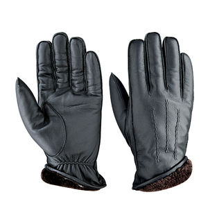 Guantes de cuero negro de moda de último diseño del proveedor de Pakistán, guantes de vestir de invierno lisos para uso informal al aire libre - Product Image 1
