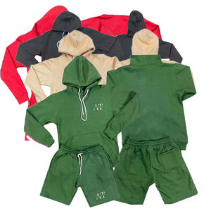 Tie Dye French Terry Sudadera con capucha y pantalones cortos Conjunto de chándal para hombre Conjunto de sudor personalizado Tie Dye - Product Image 1