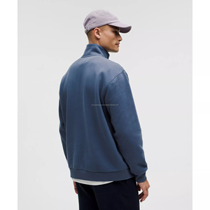 Y2K OEM ODM Steady Flex Sweat-shirt à demi-fermeture éclair pour hommes Jersey doux de qualité supérieure Veste d'extérieur décontractée à col montant et à manches longues - Product Image 5