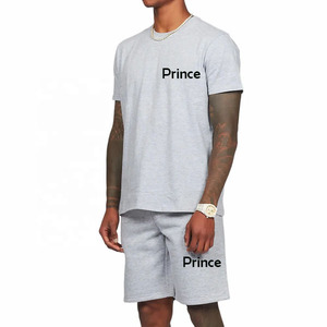 Prince Industry dernière sérigraphie personnalisée unisexe plaine impression personnalisée t-shirt et short ensemble hommes été ensemble unisexe de haute qualité - Product Image 3