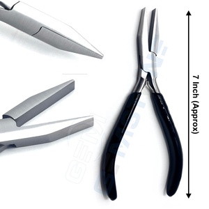 Professional Hair Extension Flat <b>Nose</b> Plier 7" Stainless Steel Flat Jaw Hair Extension Tool for I Tip Hair Extension Plier - Product Image 2