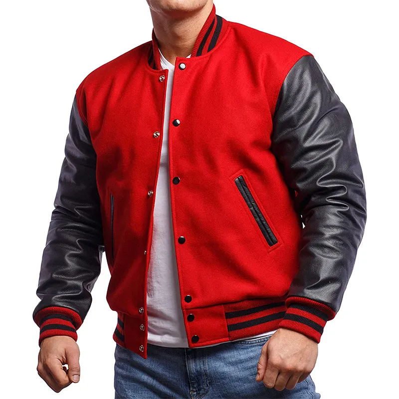 Benutzer definierte Stickerei Männer Günstige Letterman Varsity Jacke