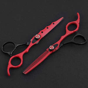 ชุดกรรไกรตัดผมสีดำสำหรับช่างตัดผมสแตนเลสเกรดอุตสาหกรรมมืออาชีพ - Product Image 2