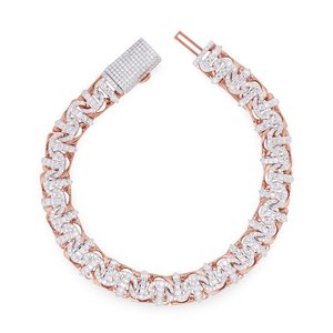 Pulsera de plata de ley S925 de nuevo diseñador personalizada con diamantes de moissanita redondos para él - Product Image 2