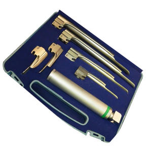 Nuevo conjunto de alta calidad de 6 laringoscopios de acero inoxidable reutilizables Fuente de alimentación manual Juego de instrumentos de fibra óptica Base quirúrgica - Product Image 2