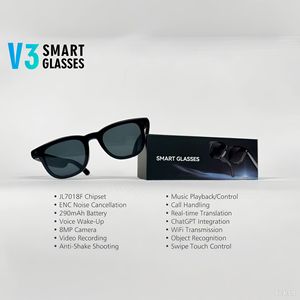 Lunettes Intelligentes avec Caméra HD 8MP, Double Objectif 32 Go, Traduction IA, Transfert Wi-Fi, Contrôle par Application, Contrôle Tactile, Lecteur de Musique, Appel Téléphonique - Product Image 3