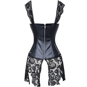 Women's Sexy Bandage <b>Corset</b> Crop Top Lace-up High-Collar Bustier Casual Summer Vest Camisole Short Sleeveless Underwear Adults - Product Image 2
