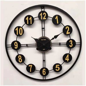 Salon mur Art déco horloge créative 60x69 grand Simple moderne tenture murale horloge décorative mur en métal - Product Image 5