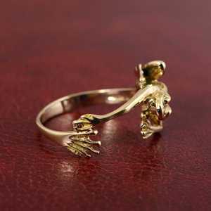 <b>Hugging</b> Frog Brass <b>Ring</b> 18k Gold Plated Ethnic Gothic <b>Ring</b> Wholesale <b>Ring</b> For Women - Product Image 2