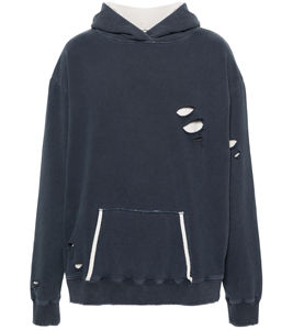 Wholesale Light Weight Custom Distressed Hoodies <b>Men</b> Ripped <b>Thermal</b> Oversized Hoodies Custom Logo OEM Distresses <b>Hoodie</b> - Product Image 1