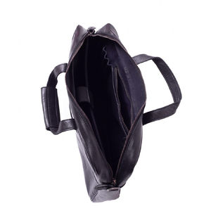 Sac à ordinateur portable en cuir fin moderne pour les professionnels, les étudiants, les voyageurs, style minimaliste décontracté, imperméable, motif géométrique, fermeture éclair - Product Image 4