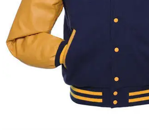 <b>Men's</b> Wool Leather Baseball Jacket Winter Hooded Stand Collar with Pattern Decoration Breathable Fabric Single Pack - Product Image 6