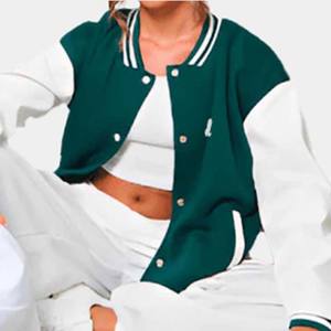Retailer All OEM ODM Service Long Sleeve Women Varsity Jacket Ladies Cropped Baseball Uniform Varsity Jackets for Winter - Product Image 5