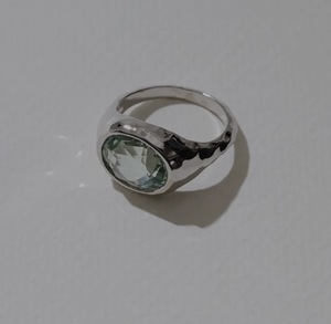 Natural Green Amethyst Prasiolite <b>Chunky</b> <b>Ring</b> S925 Silver 14K Gold Plated OEM Custom Wholesale Thailand - Product Image 1