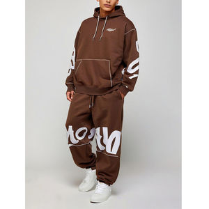 Conjunto Deportivo de Invierno para Hombre, 100% Algodón de Alta Calidad, Tejido, Talla Grande, con Capucha, Bolsillo Canguro, Secado Rápido, Estilo Vintage - Product Image 3