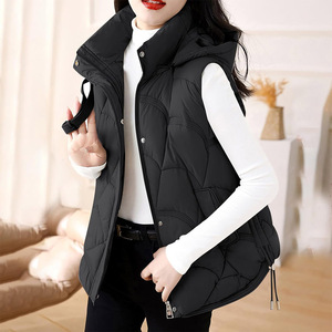 2025 Women's Cropped Fluffy Puffer Waistcoat Soft Waterproof Winter Vest Vintage Cropped Fluffy Puffer Sleeveless Cotton - Product Image 4