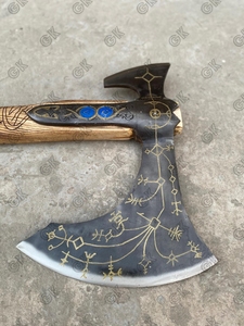 Venta directa de fábrica de alta calidad hecho a mano de acero al carbono <span class=keywords><strong>God</strong></span> <span class=keywords><strong>Of</strong></span> <span class=keywords><strong>War</strong></span> Leviathan Hatchet hachas multiusos madera <span class=keywords><strong>precio</strong></span> inmejorable - Product Image 4