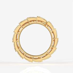 Cut Moissanite 2.03 Carat Colorless (D-E) Excellent/Brilliant Cut Prong Set Rhodium Plated Wedding Eternity Band <b>Ring</b> 9K Gold - Product Image 4