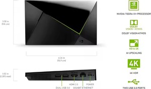 Nvidias SHIELD แอนดรอยด์ทีวีโปรสตรีมมิ่งมีเดียเพลเยอร์4K HDR ภาพยนตร์สดกีฬาเล่นเกมบนระบบคลาวด์ <span class=keywords><strong>Google</strong></span> ผู้ช่วยในตัว