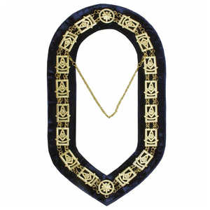 High Quality Blue Lodge Collar Set Royal Blue Velvet Backing <b>Masonic</b> Regalia Craft Master Masons Collar Chain - Product Image 1