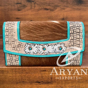 กระเป๋าสตางค์ใส่บัตร RFID สำหรับผู้หญิงกระเป๋าคลัทช์หนังวัวแท้ - Product Image 1