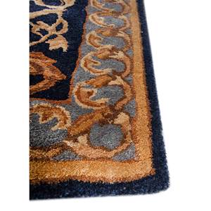 Alfombra Kora Blue Classic Top-225 de Lana y Viscosa Hecha a Mano con Diseño de Medallón Rectangular para Sala de Estar, Pasillo y Uso Doméstico - Product Image 4