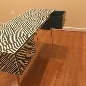 MEUBLES EN INCRÉATION D'OS Design moderne Armoire en os véritable avec 7 tiroirs pour salon cabine en incrustation d'os RÉALITÉ FAIT À LA MAIN - Product Image 5