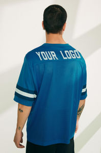 Camiseta de poliéster 100% personalizada, camiseta recortada de fútbol con estampado Digital, camiseta de secado rápido, malla cuadrada de gran tamaño para hombres, fútbol de talla grande - Product Image 6