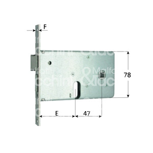 Cerradura de banda de 2 vueltas con pestillo separado, cilindro ovalado incluido - Product Image 1