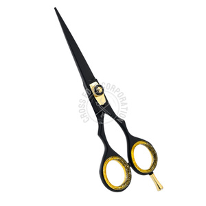 Ciseaux de coiffeur de qualité supérieure en acier inoxydable vis réglable cisaillement amincissant pour Salon de coiffure ciseaux plats dent poignée en caoutchouc facile - Product Image 1