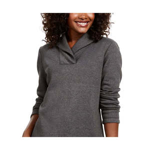 Karen Scott Felpa in pile da donna color antracite extra small con collo a scialle per l'inverno - Product Image 2