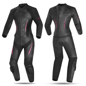 ชุดมอเตอร์ไซค์หนังสำหรับแข่งแบบยูนิเซ็กซ์ พร้อมแผ่นเกราะถอดได้และแผงสะท้อนแสง - Product Image 1