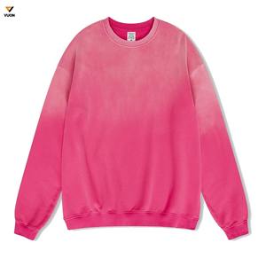 2025 nuevo diseño lavado con ácido cuello redondo pesado sudaderas desteñidas para hombres invierno francés polar 400gsm XS tamaño patrón sólido al por mayor - Product Image 6