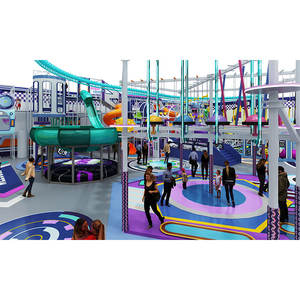 대형 대형 슬라이드 실내 놀이터 트램펄린과 터널이있는 상업용 어린이 놀이 공간 - Product Image 5