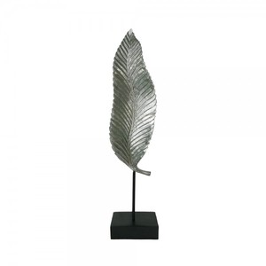 Escultura abstracta de Metal plateado en forma de hoja, mesa de Metal, escultura para dormitorio y decoración de escaparate - Product Image 4