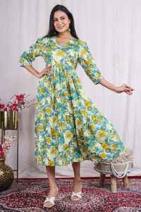 Robe évasée élégante pour femmes manches courtes imprimé été église carrière bureau Occasions formelles élégant bureau dames une poche - Product Image 4