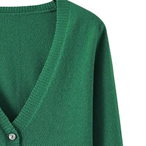 Último diseño Casual largo cuello en V transpirable peso pesado sólido liso personalizado Color Logo largo cárdigan de punto para las mujeres - Product Image 6