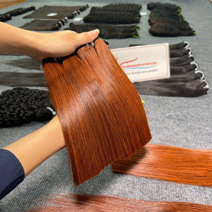 Pour l'extension de cheveux humains du Vietnam de couleur châtaigne d'or de trame droite d'os aucun enchevêtrement, aucun plastique, aucun enchevêtrement, aucune perte - Product Image 5