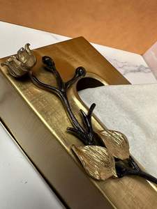 Prime Quality Large Gold Plated Metal <b>Tissue</b> <b>Holder</b> Vintage Customized Brass Napkin <b>Holder</b> <b>Box</b> Elegant and Durable Design - Product Image 3