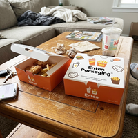 Boîte à poulet frit personnalisable, biodégradable, de haute qualité, pliable, avec couvercle
