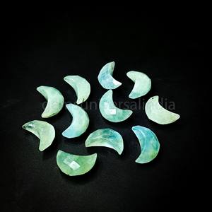 Cuentas de piedras preciosas talladas en forma de luna de Aguamarina Natural, abalorios de luna de piedra suelta de 12mm, cuentas talladas de cristal para fabricación de joyas a granel - Product Image 4