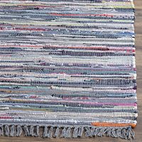 Nature4u Handmade Woven Classic Geometric Cotton Rag Rug Cushioned Non-Slip Washable Antimicrobial Home Entryway Foyer Living