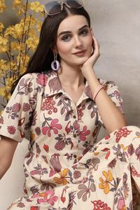 Robe mi-longue ajustée et évasée à imprimé floral de haute qualité pour femmes, design imprimé élégant, robe pour femmes pour les soirées - Product Image 5