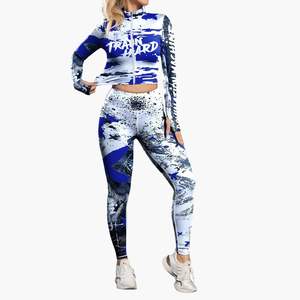 Ensemble de sport sans couture pour femmes en gros personnalisé, leggings taille haute et soutien-gorge de sport, impression par sublimation, vêtements de yoga et de sport - Product Image 2