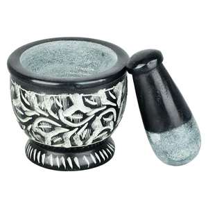 Haute demande marbre pilon et broyeur de mortier manche en bois cuisine outil de cuisson ensemble d'usine broyeur poli - Product Image 1