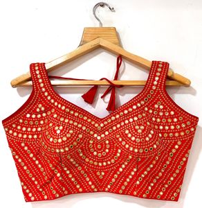 Blusa moderna con cuello en V para mujer Patrón de estampado bordado Espejo de lentejuelas Lámina DE TRABAJO Tejido Seda Poliéster para vestido de novia - Product Image 5