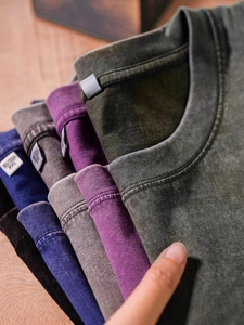 Venta al por mayor 100% algodón camiseta Unisex Casual ácido lavado diseño personalizado peso pesado DTG manga corta Vintage Fitness ropa para hombres - Product Image 3