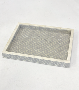 Plateau de service moderne en perles noires fait à la main, meubles en bois de taille personnalisée avec incrustation d'os pour la maison et le restaurant - Product Image 6