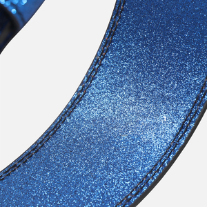 Customize Glitter Shine Leather Belts Genuine Leather Prong Glitter Belt Back Waist Support Shining Glitter Belt - Product Image 4